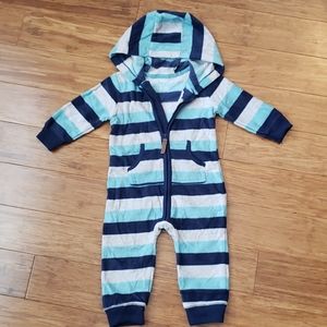 Baby boy - fleece, hooded jumpsuit